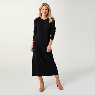 Heavenly-Luxe Cable Knit Detail Dress - Black