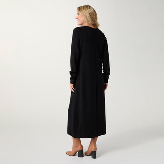 Heavenly-Luxe Cable Knit Detail Dress - Black