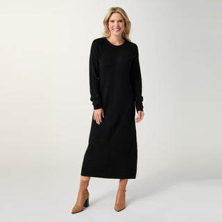 Heavenly-Luxe Cable Knit Detail Dress - Black