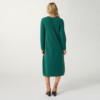 Heavenly-Luxe Cable Knit Detail Dress - Transformative Teal
