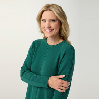 Heavenly-Luxe Cable Knit Detail Dress - Transformative Teal