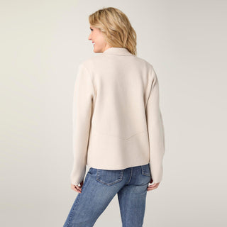 Heavenly-Luxe Notch Collar Cardigan - Oatmeal