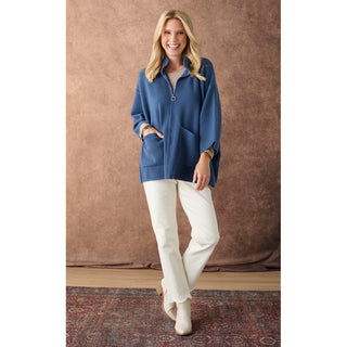 Heavenly-Luxe Zip Cardigan with Pockets - Army Green