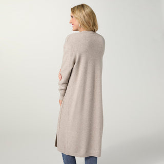 Heavenly-Luxe Cable Knit Duster Cardigan - Sand Heather