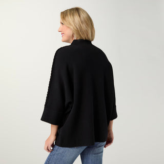 Heavenly-Luxe Stitch Detail Funnel Neck Sweater - Black