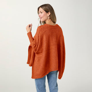 Caspia Poncho with Cable Knit Design