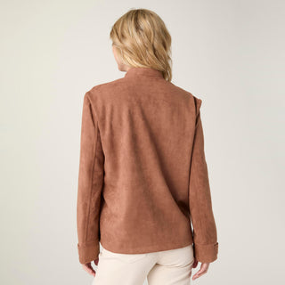 Pavia Lightweight Faux Suede Jacket - Camel