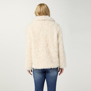 Caldonia Curly Faux Lamb Jacket - Cream