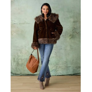 Laurette Faux Fur Jacket - French Roast