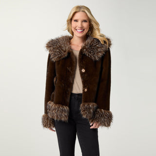 Laurette Faux Fur Jacket - French Roast
