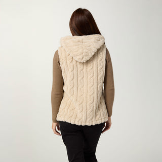 Andi Hooded Vest with Pockets - Doeskin