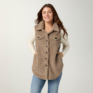 Ronnie Long Vest with Pockets - Driftwood