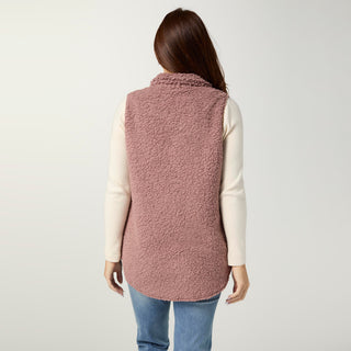 Ronnie Long Vest with Pockets - Dusty Rose