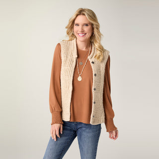 Palla Knit Vest with Rolled Collar