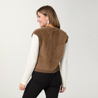 Jordanna Brushed Knit Vest - Chocolate