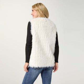 Cordova Faux Fur Vest with Front Closure - Winter White