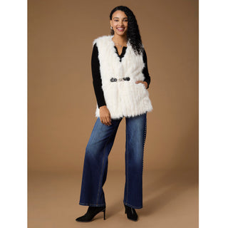 Cordova Faux Fur Vest with Front Closure - Winter White