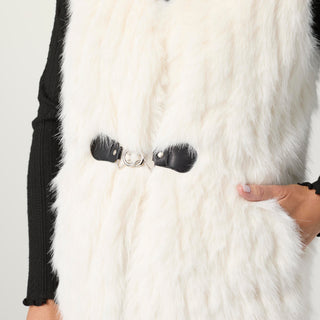 Cordova Faux Fur Vest with Front Closure - Winter White