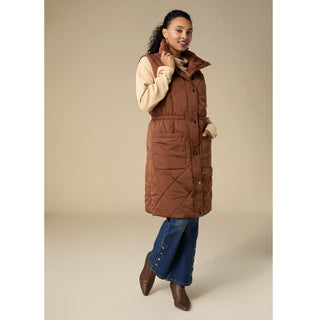 Carsyn Puffer Vest with Cinched Waist - Cinnamon