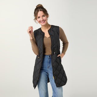 Cora Down Filled Vest with Cinched Waist