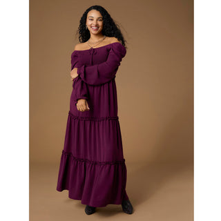 Lanna Smocked Bodice Long Sleeve Maxi Dress - Hunter Green