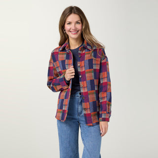 Redmond Long Sleeve Flannel Shirt - Navy/Autumn Orange/Merlot