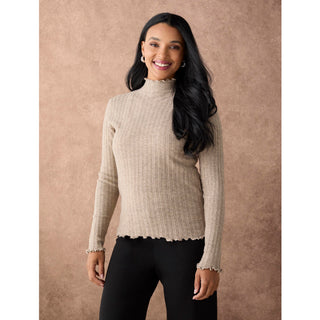 Avalee Funnel Neck Cable Knit Sweater - Hunter Green