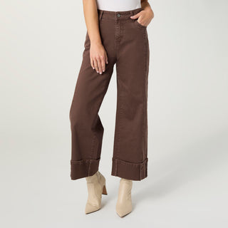 Avante Wide Ankle with Front Seam Pant - Chocolate