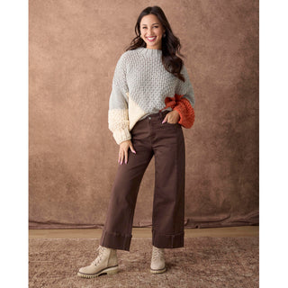 Avante Wide Ankle with Front Seam Pant - Olive