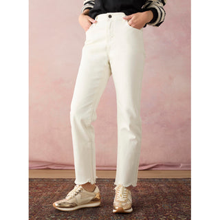Marky Cutout Ankle Pant - Coconut Milk
