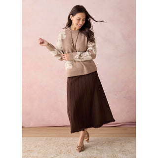 Cable Knit Skirt - French Roast
