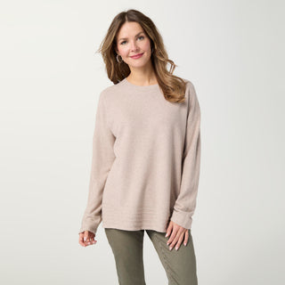 Arvilla Sweater with Border Detail - Doeskin