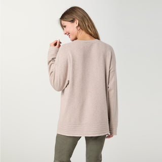 Arvilla Sweater with Border Detail - Doeskin