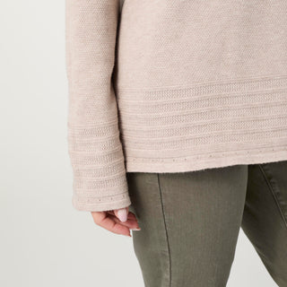 Arvilla Sweater with Border Detail - Doeskin