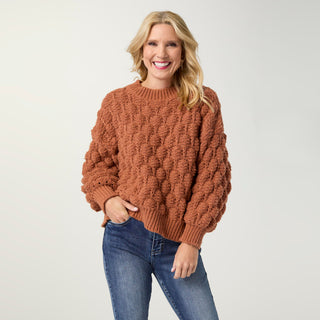 Cornelia Chunky Cable Knit Sweater - Spice