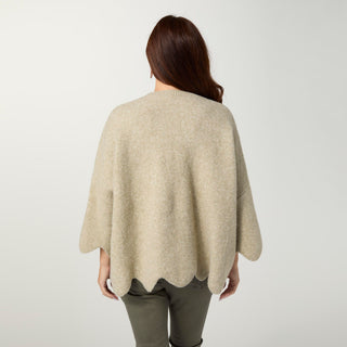Taline Relaxed Fit Sweater with Flower - Olive Heather/Cream