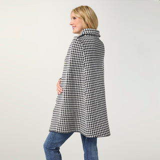 Paria Cape Sleeve Blazer with Faux Pockets - Black/Winter White