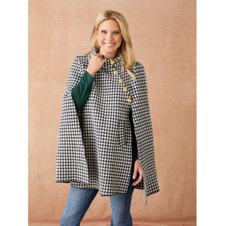 Paria Cape Sleeve Blazer with Faux Pockets - Black/Winter White
