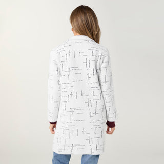 Dunsmuir Brushed Crosshatch Long Cardigan - White/Black