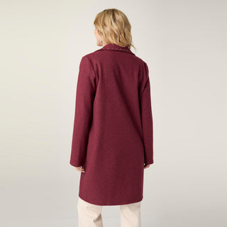 Anice Lightweight Brushed Cardigan with Rivet Detail - Rich Wine