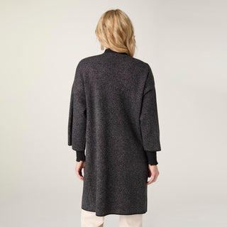 Foggia 3/4 Sleeve Snap Front Cardigan - Black/White