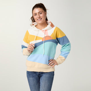 Be the Light Pieced Hooded Sweatshirt - White/Seafoam/Dusty Blue