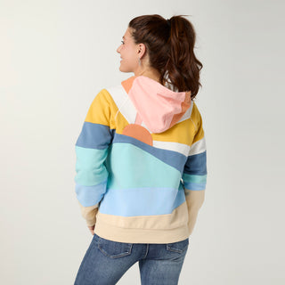 Be the Light Pieced Hooded Sweatshirt - White/Seafoam/Dusty Blue