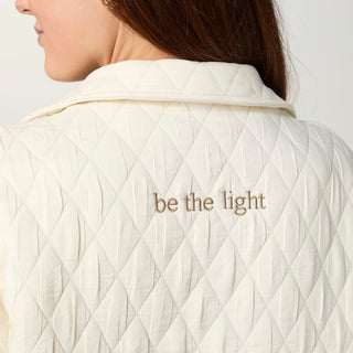 Be the Light Quilted Button Front Overshirt - Cream