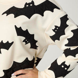 Flying Bats Long Sleeve Sweatshirt - Cream