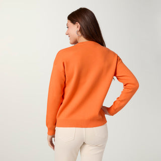 Hello Pumpkin Long Sleeve Sweater - Orange