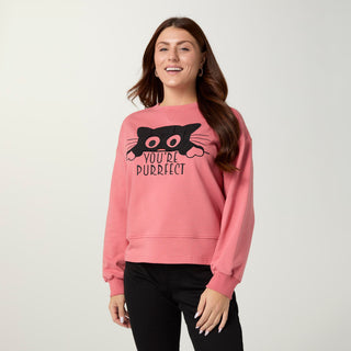 You're Purrfect Sweatshirt - Salmon