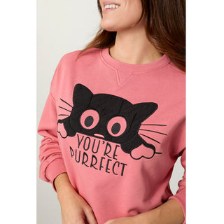 You're Purrfect Sweatshirt - Salmon