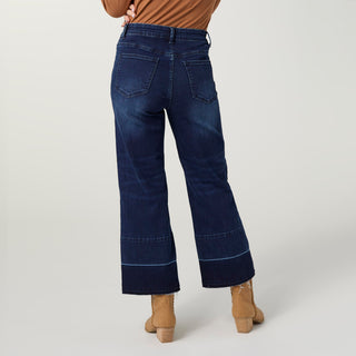 EverStretch Wide Crop with Release Hem - Indigo Dark Denim