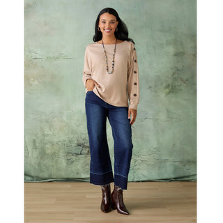 EverStretch Wide Crop with Release Hem - Indigo Dark Denim